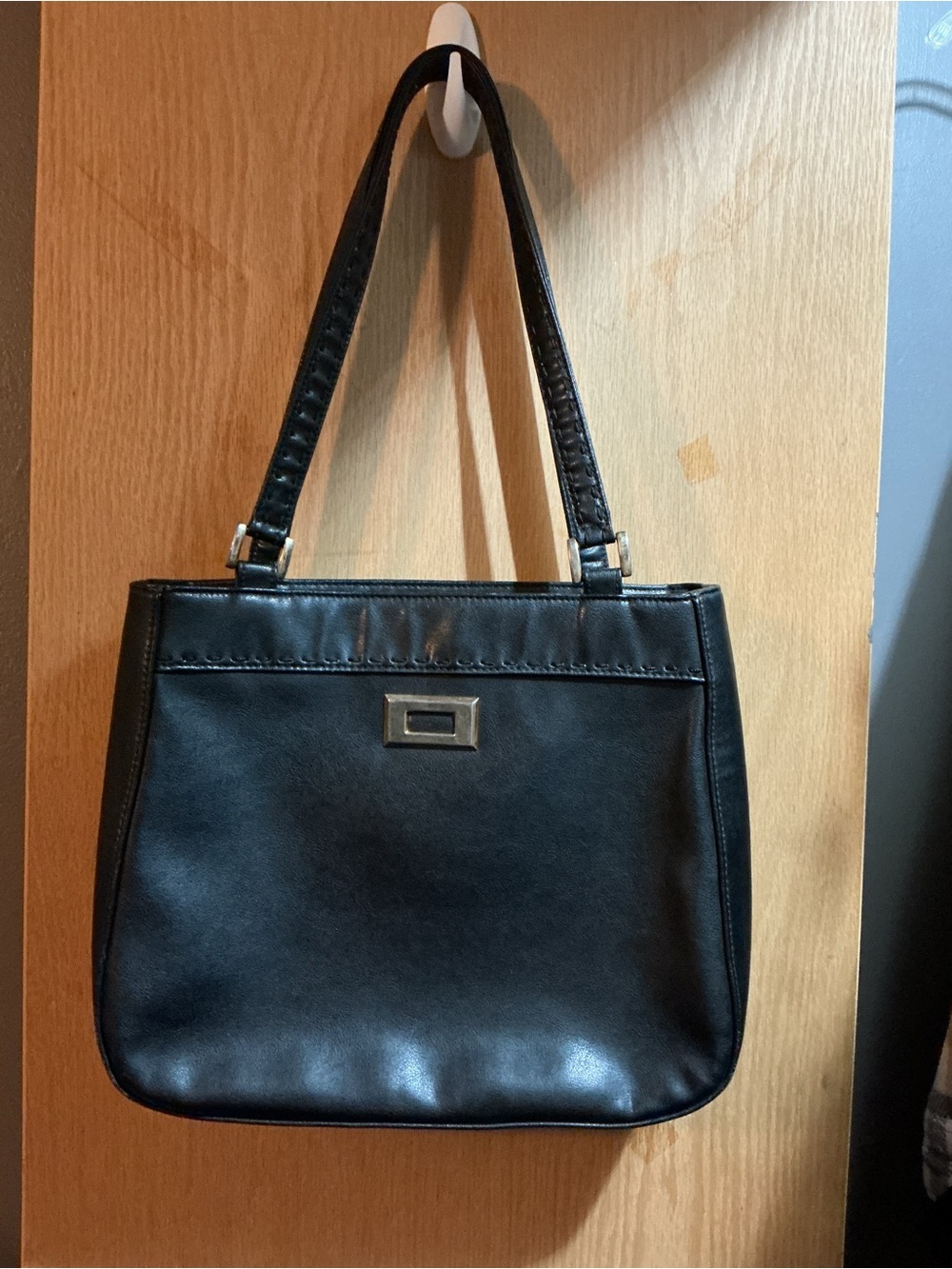 SOLD Timeless Black Shoulder Bag with Polished Hardware - Picture 2 of 4